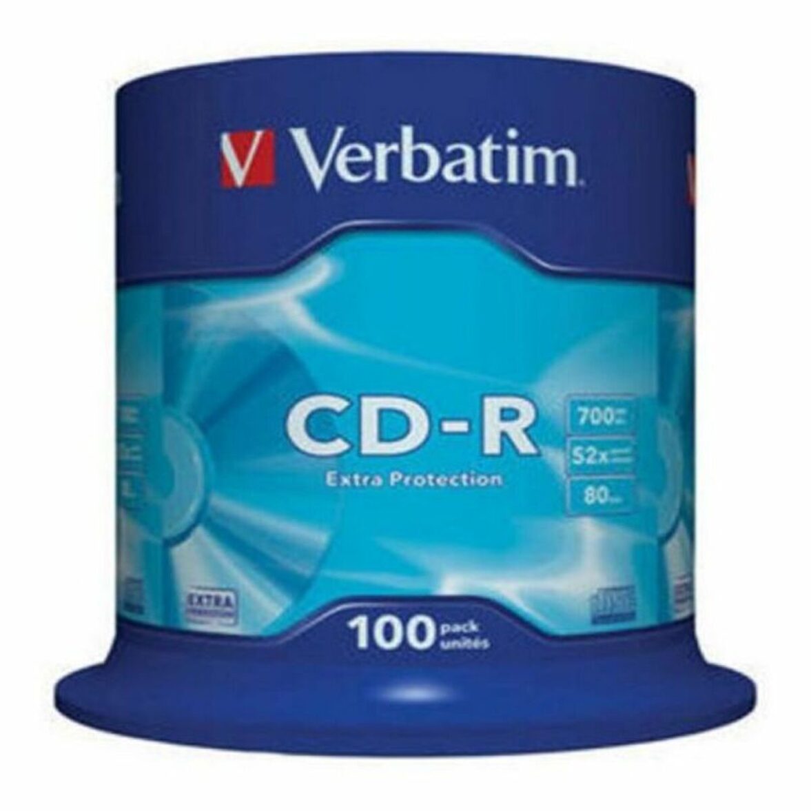 CD-R Verbatim 43411 52x 700 MB (100 Unidades) - Effik Store