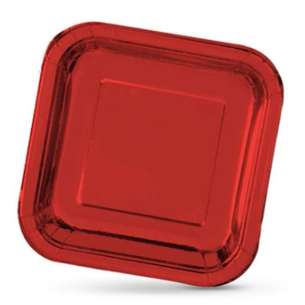 Set de Platos Algon Cuadrado Cartón Desechables 23 x 23 x 1,5 cm Rojo 10 Unidades - Effik Store