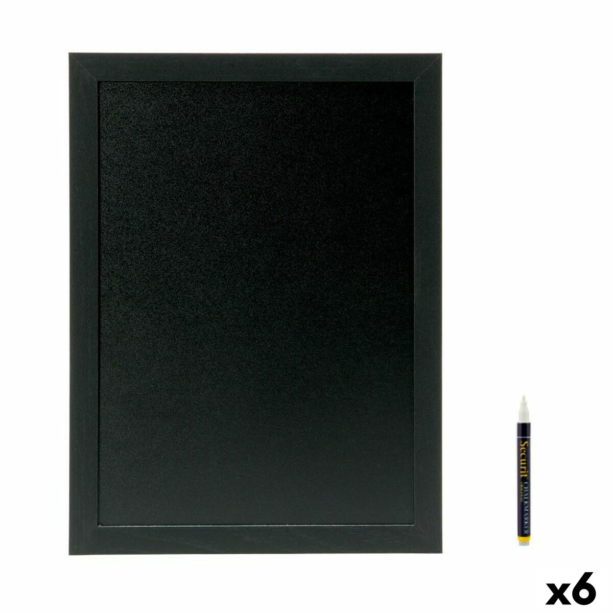 Pizarra Securit Woody Teca De pared Negro 40 x 20 cm - Effik Store