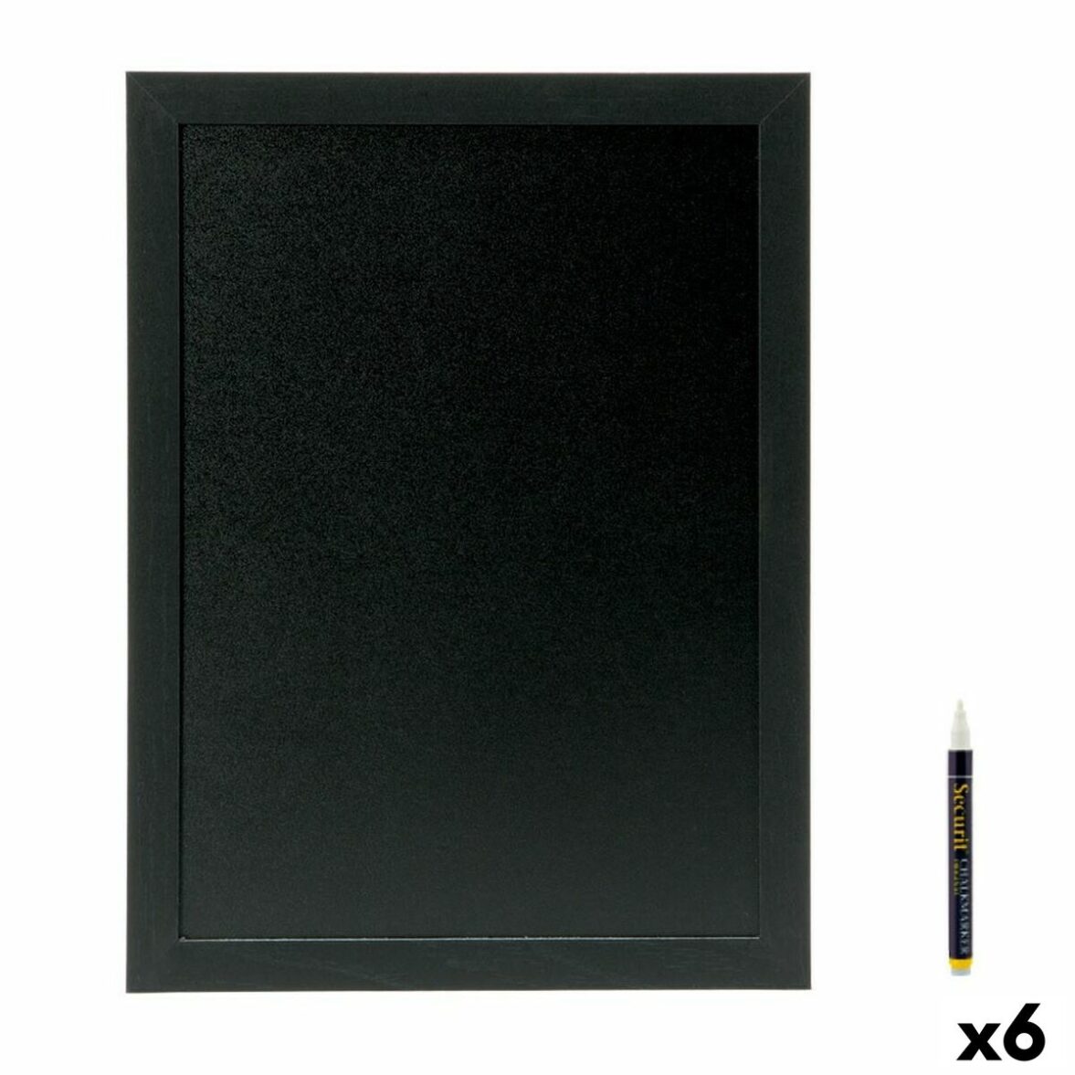 Pizarra Securit Woody Teca De pared Negro 40 x 30 cm - Effik Store