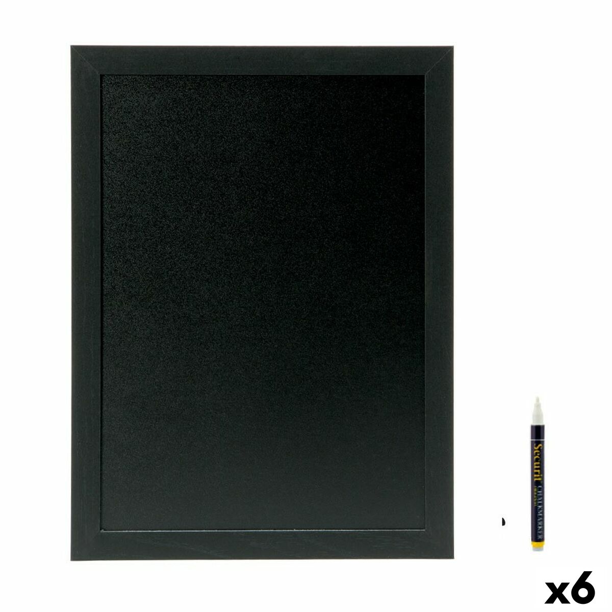 Pizarra Securit Woody Teca De pared Negro 80 x 60 cm - Effik Store