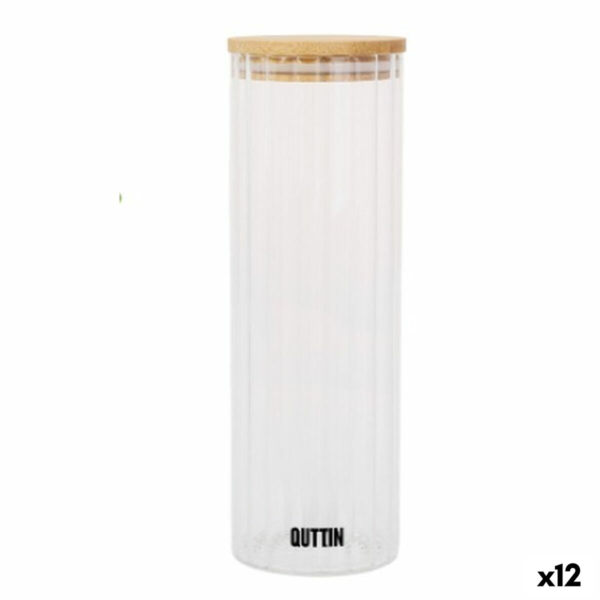 Tarro de Cristal Transparente Quttin    9 x 27 cm 1,4 L (12 Unidades) - Effik Store