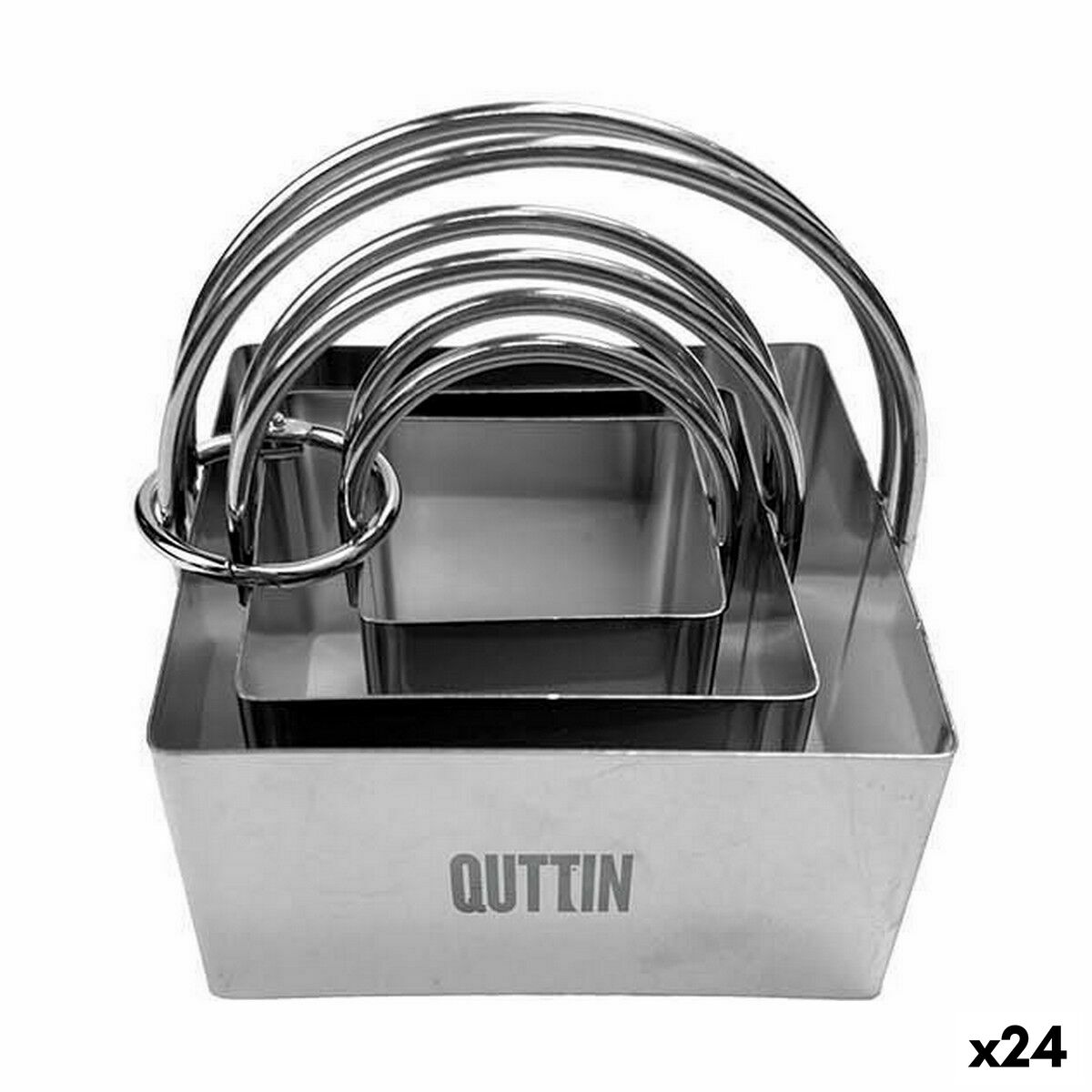 Set de Moldes de Repostería Quttin Acero Inoxidable Plateado Cuadrado 3 Piezas (24 Unidades) - Effik Store