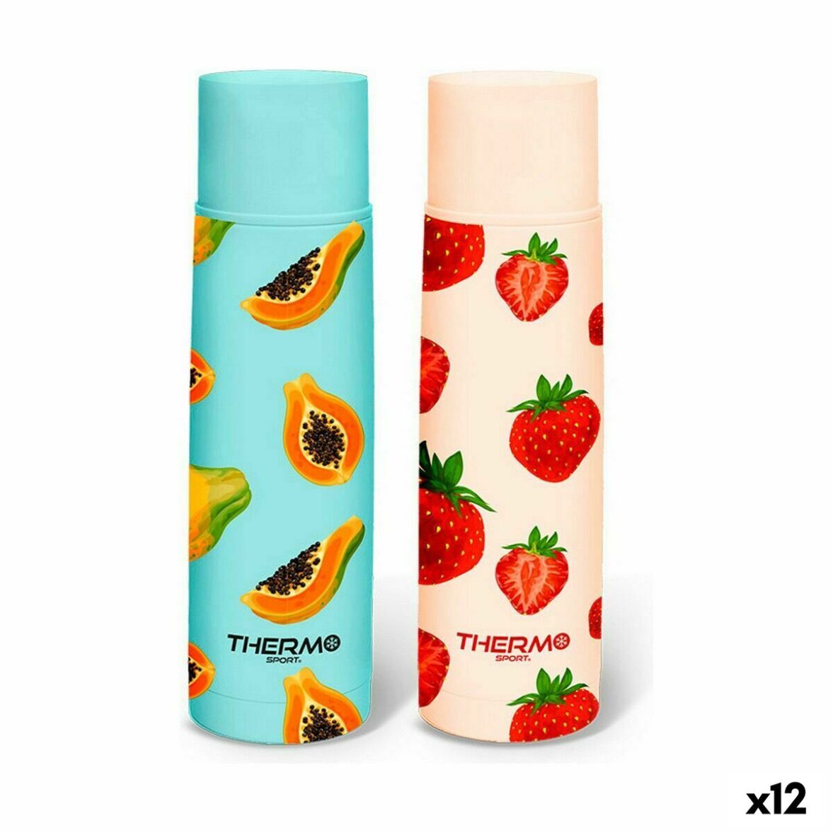 Termo de Viaje ThermoSport Frutas Acero Inoxidable 500 ml (12 Unidades) - Effik Store