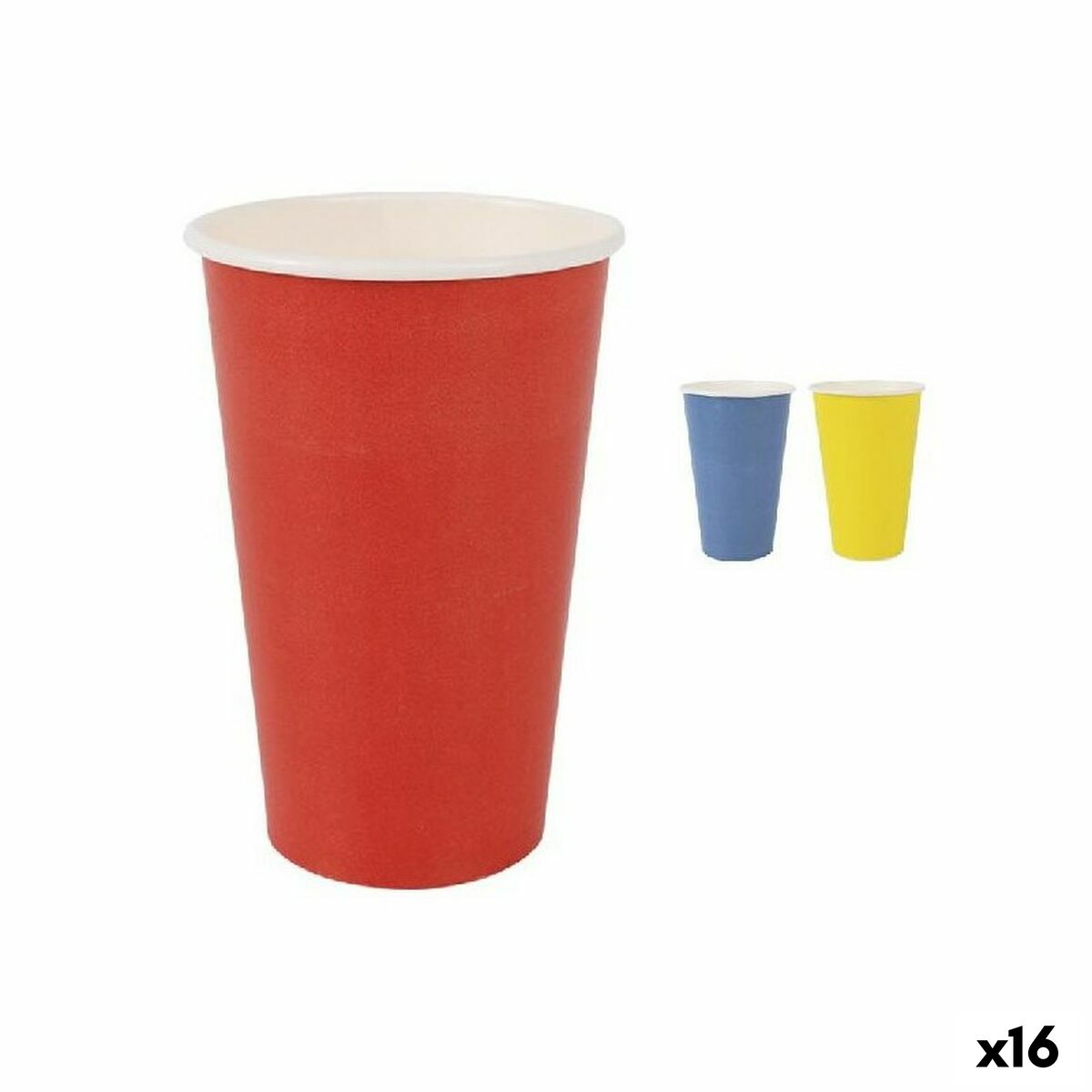 Set de Vasos Algon Desechables Cartón Multicolor 10 Piezas 450 ml (16 Unidades) - Effik Store