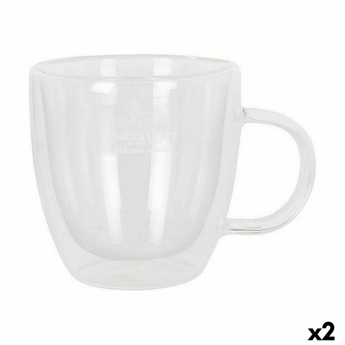 Juego de Tazas Santa Clara Vidrio de Borosilicato 150 ml Térmica 2 Unidades (2 Piezas) - Effik Store