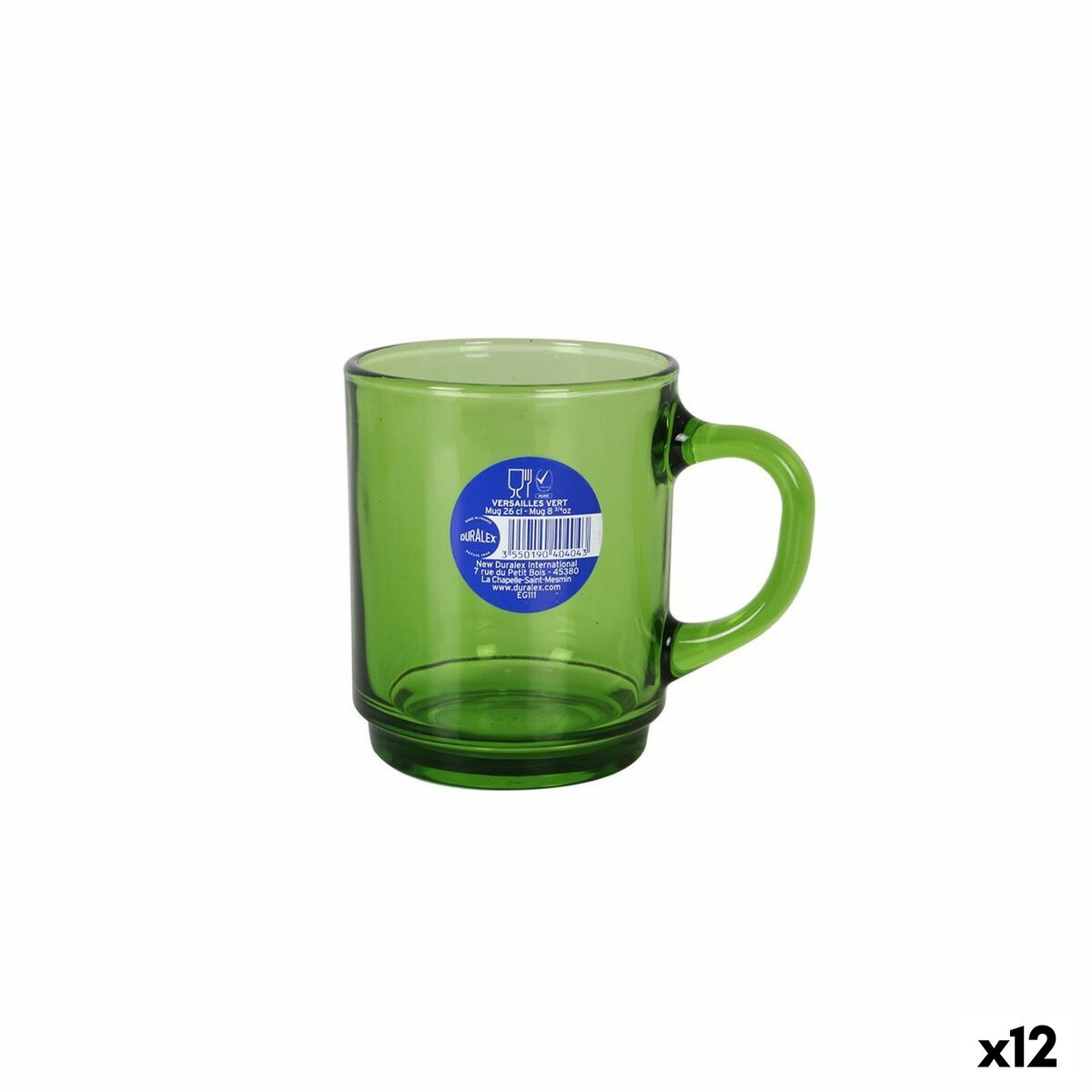 Taza Duralex Versailles Verde 260 ml (12 Unidades) - Effik Store