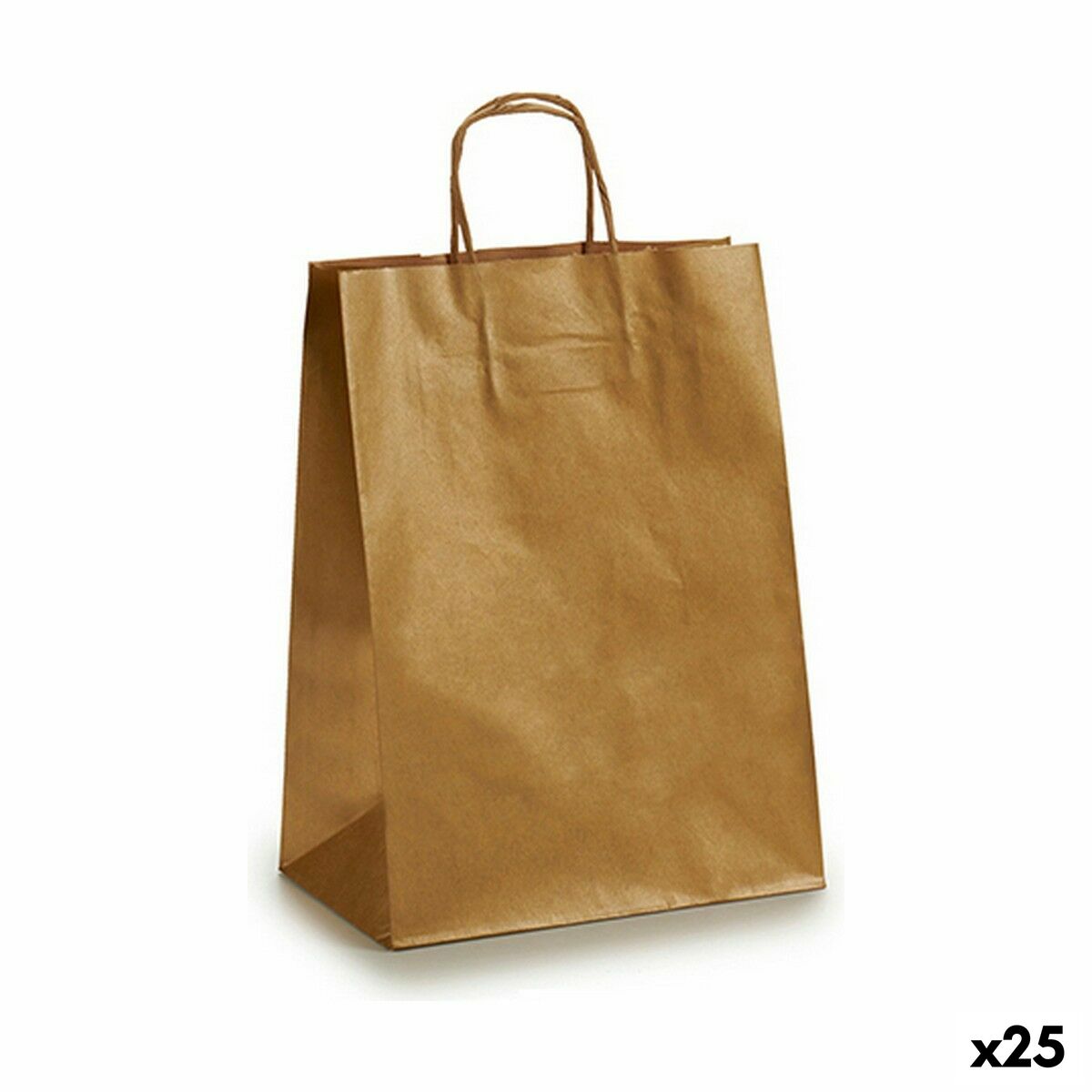 Bolsa de Papel Dorado (24 x 12 x 40 cm) (25 Unidades) - Effik Store