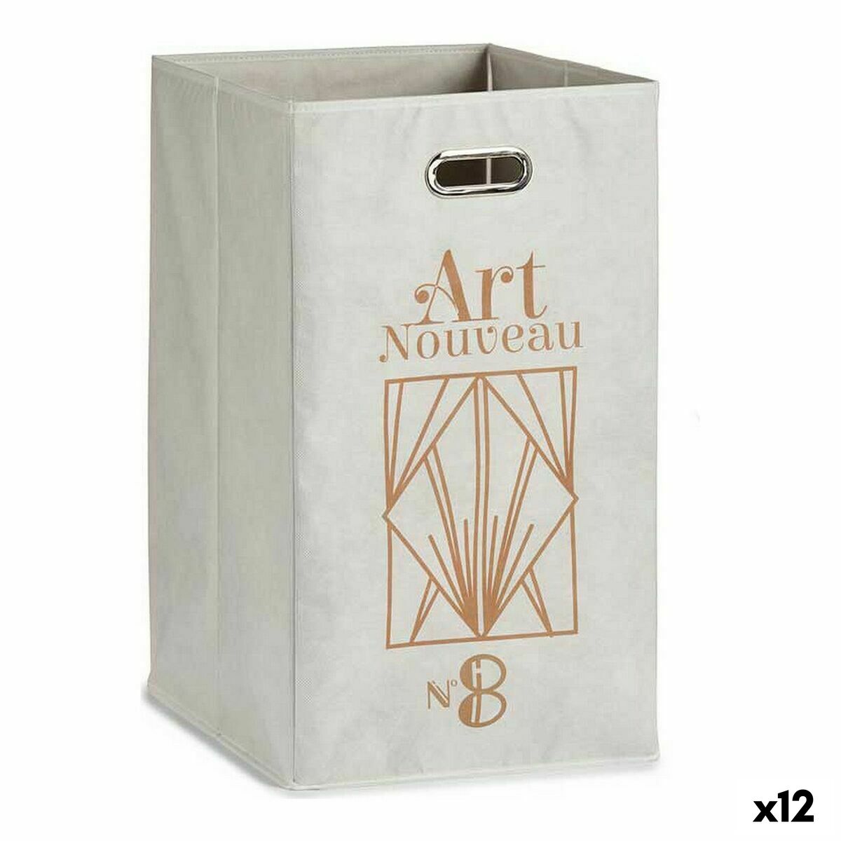 Cesto Art Nouveau Blanco Dorado Cartón 60 L 35 x 57 x 35 cm (12 Unidades) - Effik Store