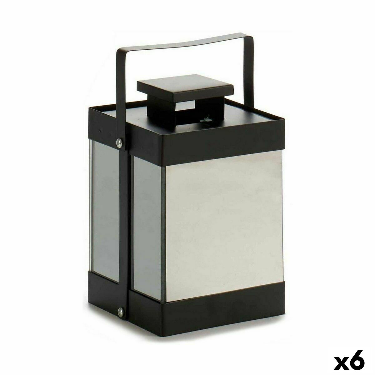 Farol LED Negro Espejo 12,5 x 18,5 x 12,5 cm (6 Unidades) - Effik Store