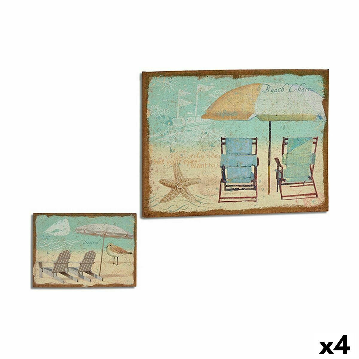 Lienzo Playa 70 x 3 x 50 cm (4 Unidades) - Effik Store