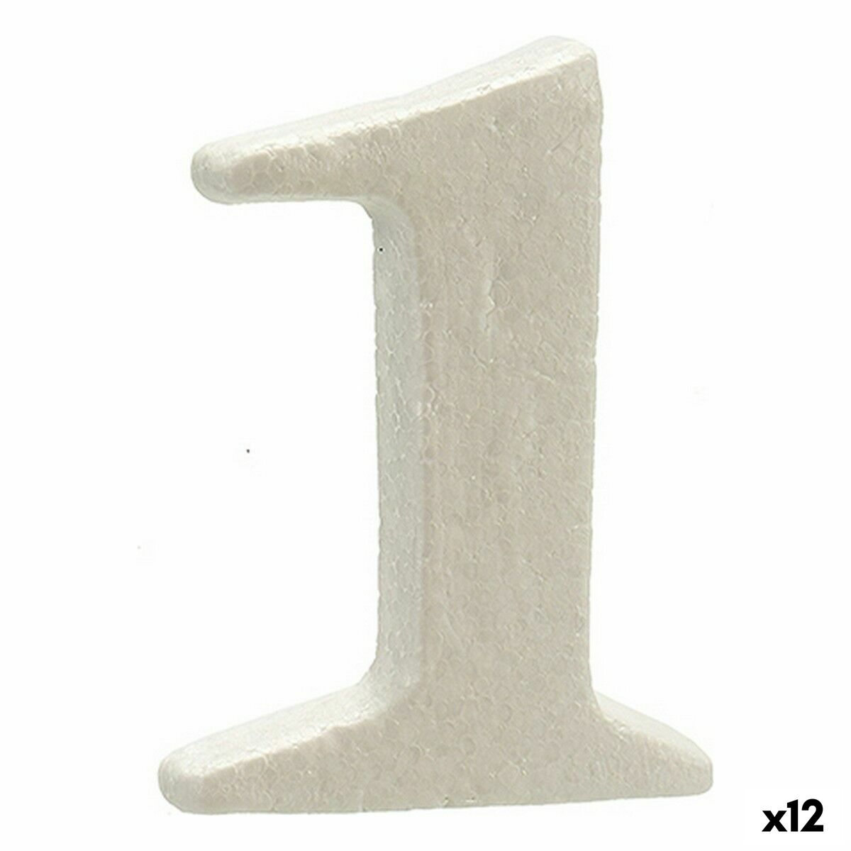 Número 1 Blanco Poliestireno 2 x 15 x 10 cm (12 Unidades) - Effik Store