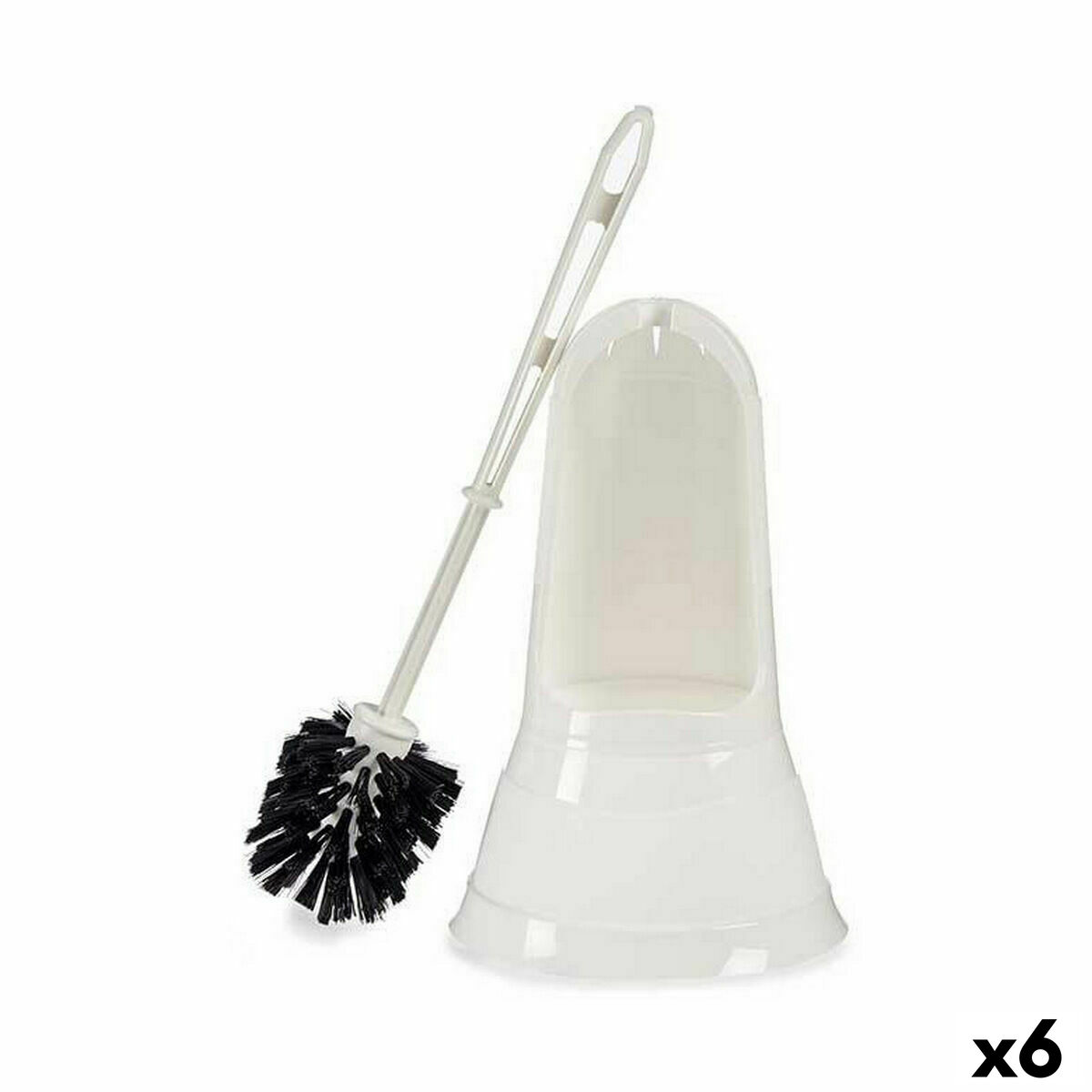 Escobilla para el Baño Blanco Negro PVC Polipropileno 16 x 36,2 x 16 cm (6 Unidades) - Effik Store