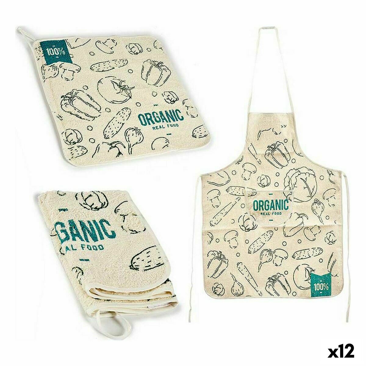 Set de Cocina Organic 2 Piezas Azul Blanco (12 Unidades) - Effik Store