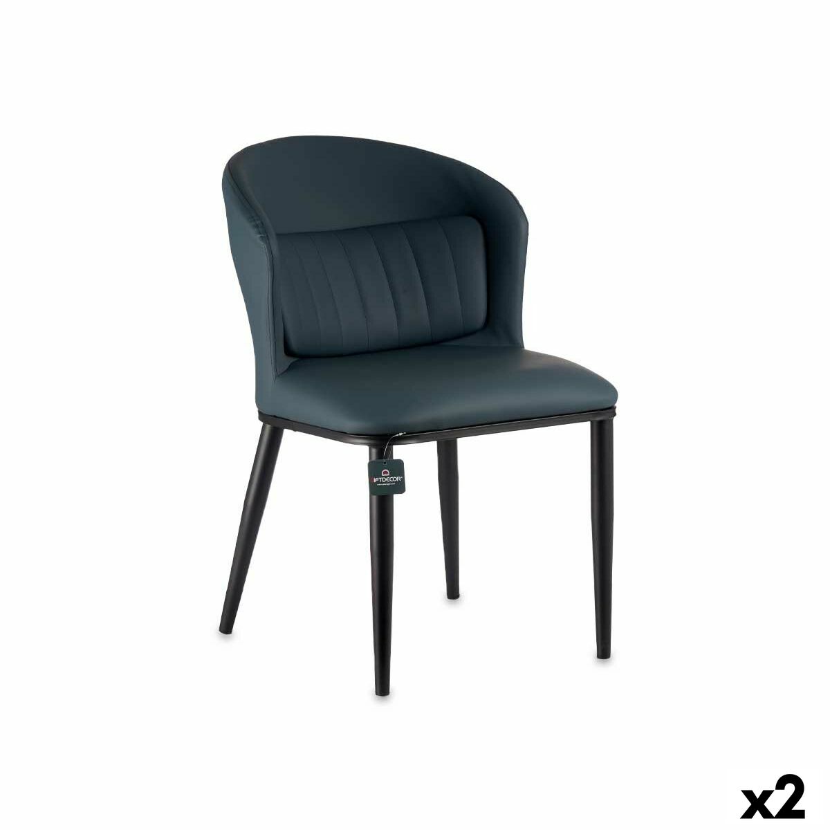 Sillón Redondo Azul Negro Acero 51 x 83,5 x 54 cm (2 Unidades) - Effik Store