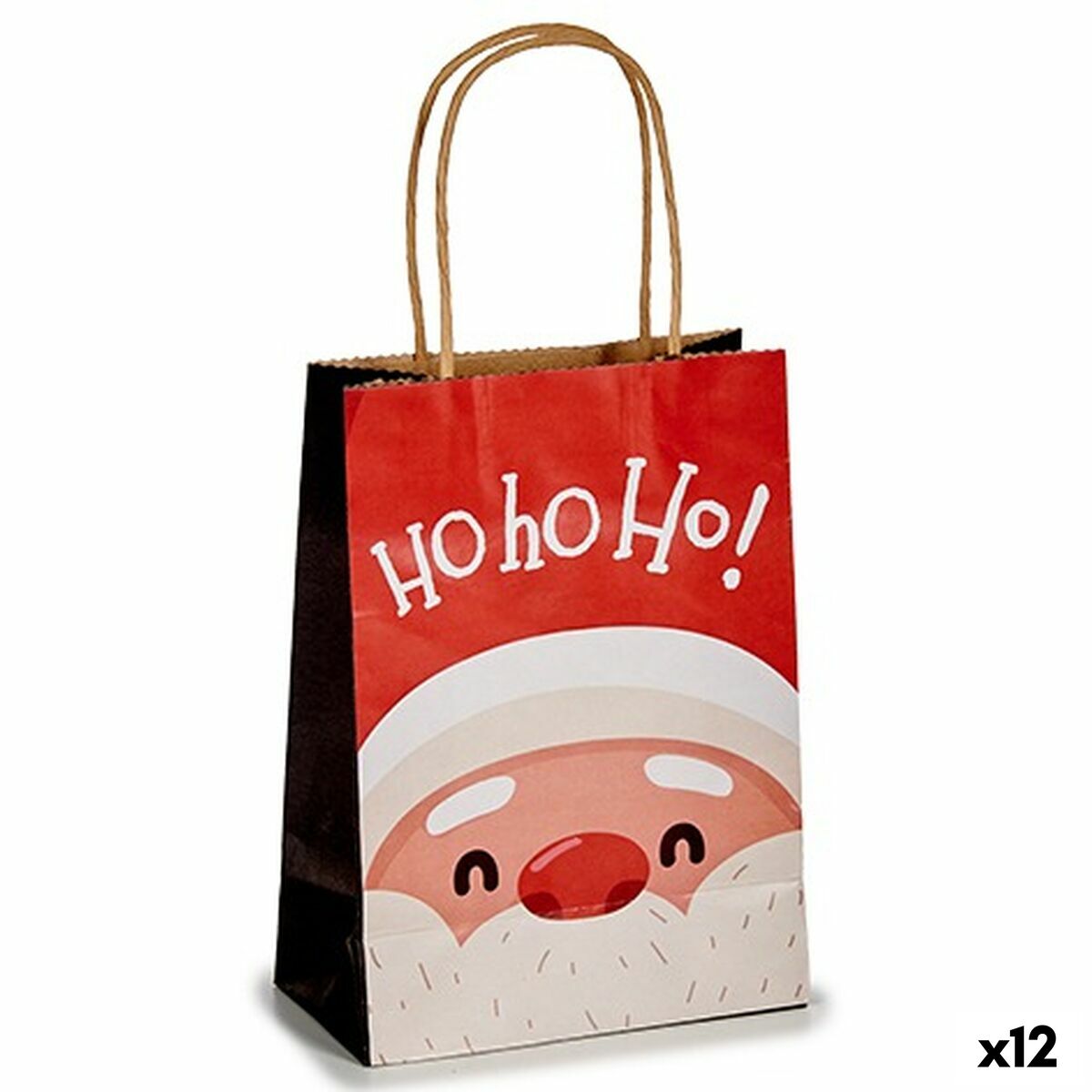 Bolsa de Papel Papá Noel Blanco Rojo 13,5 x 8 x 21 cm (12 Unidades) - Effik Store