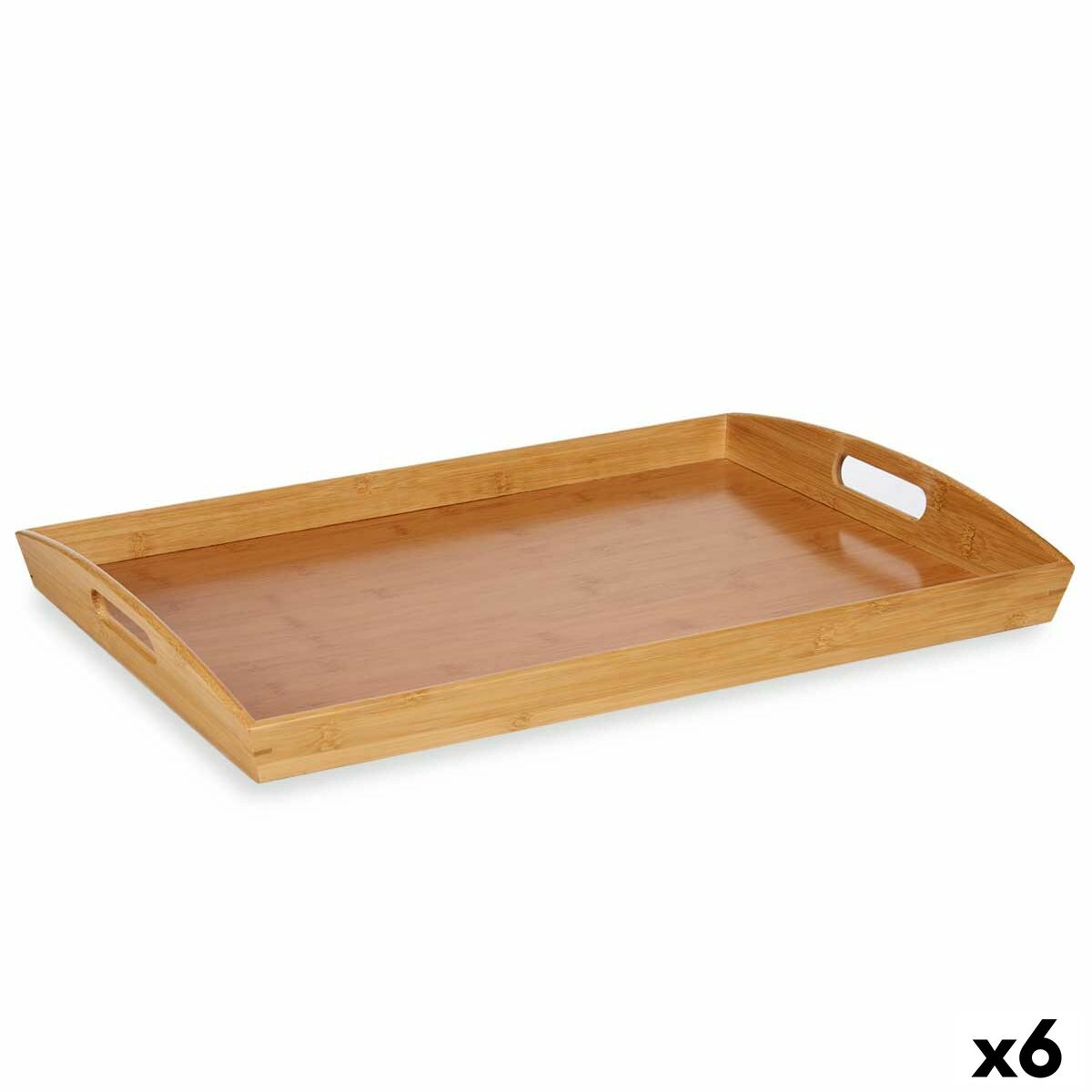 Bandeja Marrón Bambú 38 x 6 x 58 cm (6 Unidades) - Effik Store