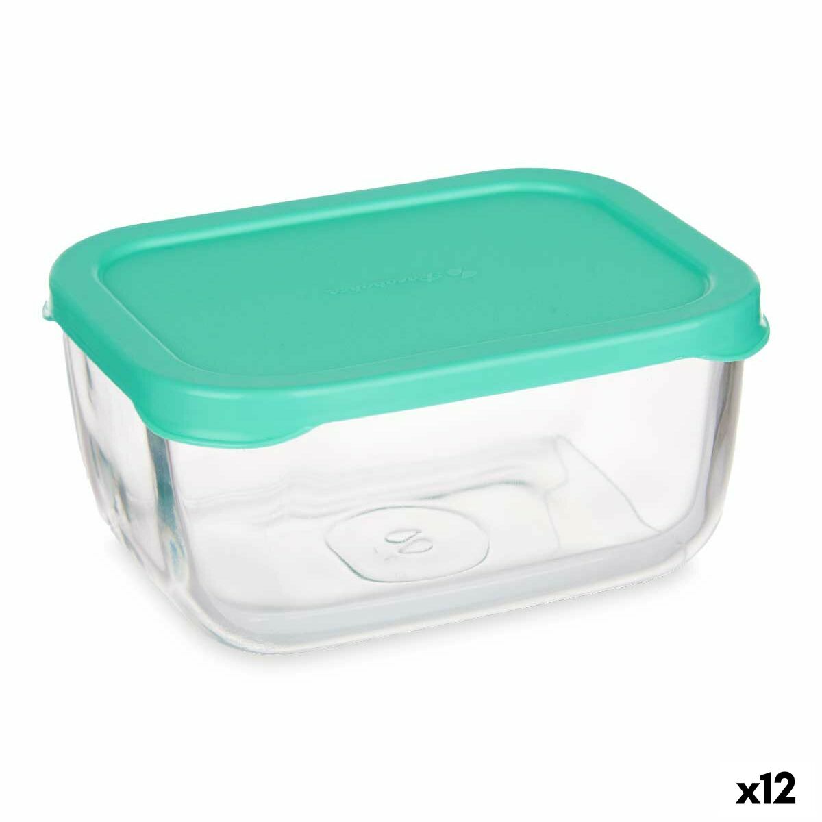 Fiambrera SNOW BOX Verde Transparente Vidrio Polietileno 420 ml (12 Unidades) - Effik Store