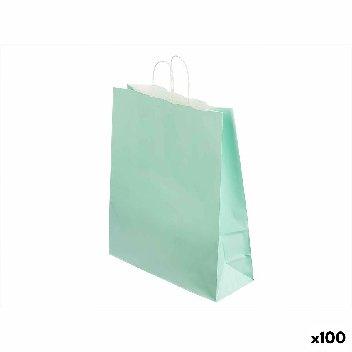 Bolsa de Papel Verde 32 X 12 X 50 cm (100 Unidades) - Effik Store