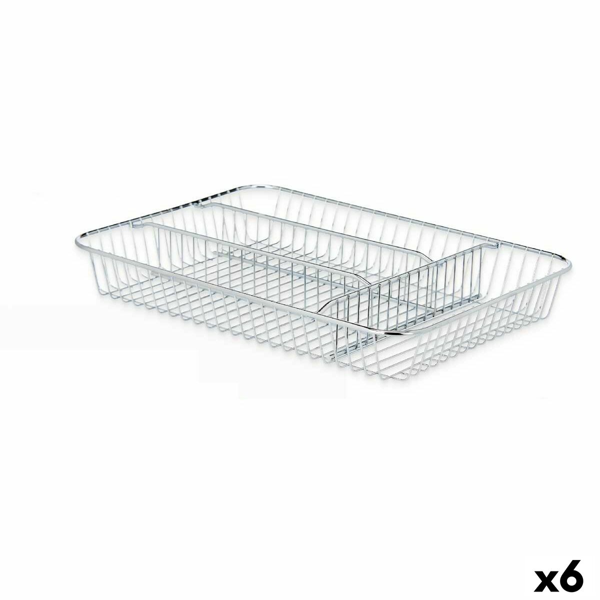 Organizador para Cubiertos Plateado Metal 26 x 4,5 x 35,5 cm (6 Unidades) - Effik Store