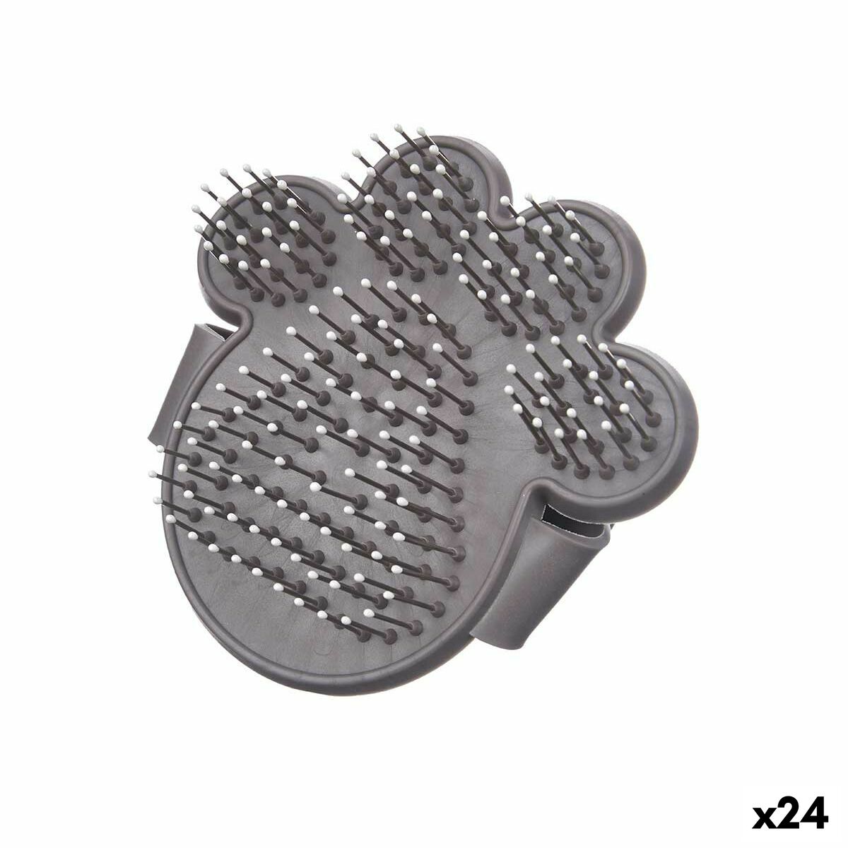 Cepillo Mascotas 11 x 3 x 10,5 cm Gris Metal Silicona (24 Unidades) - Effik Store