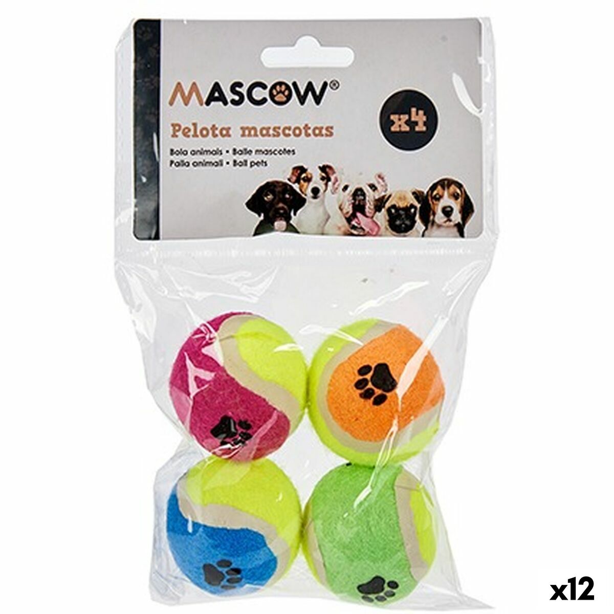 Juguete para perros Pelota Multicolor Ø 4,5 cm Polietileno Polipropileno ABS (12 Unidades) - Effik Store