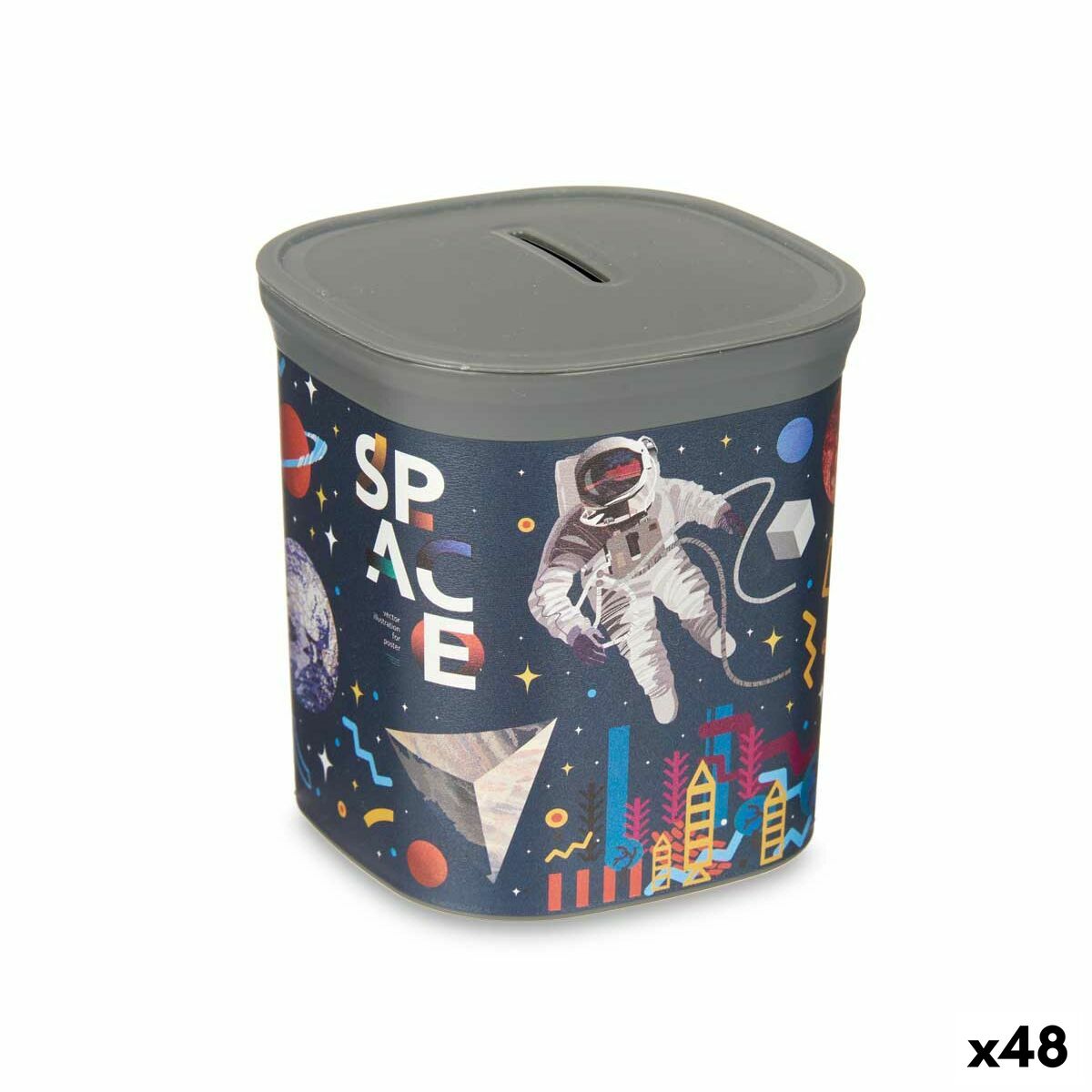 Hucha Multicolor Astronauta Plástico 9 x 10,2 x 9 cm (48 Unidades) - Effik Store