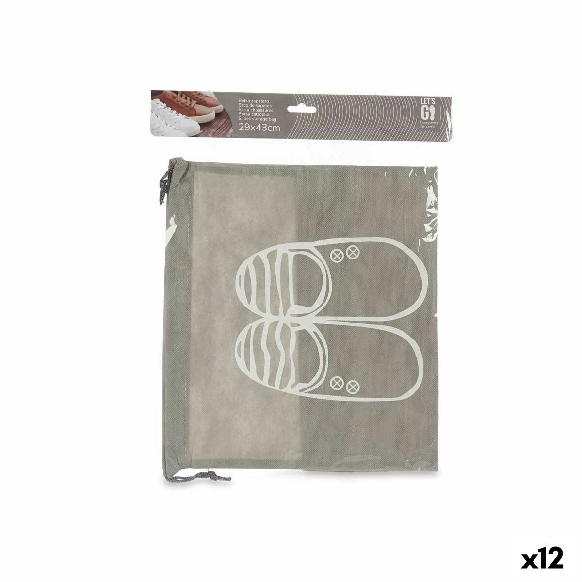 Portazapatos Gris PVC 29 x 43 cm Tela (12 Unidades) - Effik Store