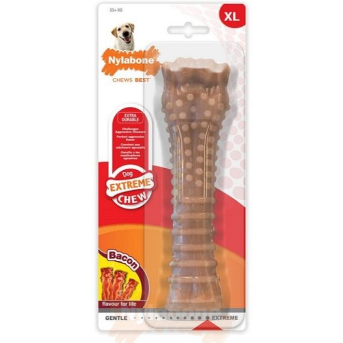 Mordedor de perro Nylabone Dura Chew Bacon Talla XL Nylon - Effik Store