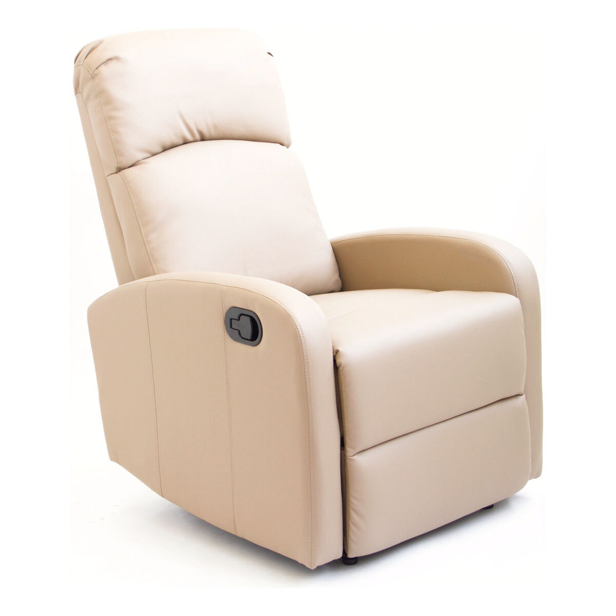 Sillón Reclinable Astan Hogar Relax Manual Marrón claro Piel Sintética - Effik Store