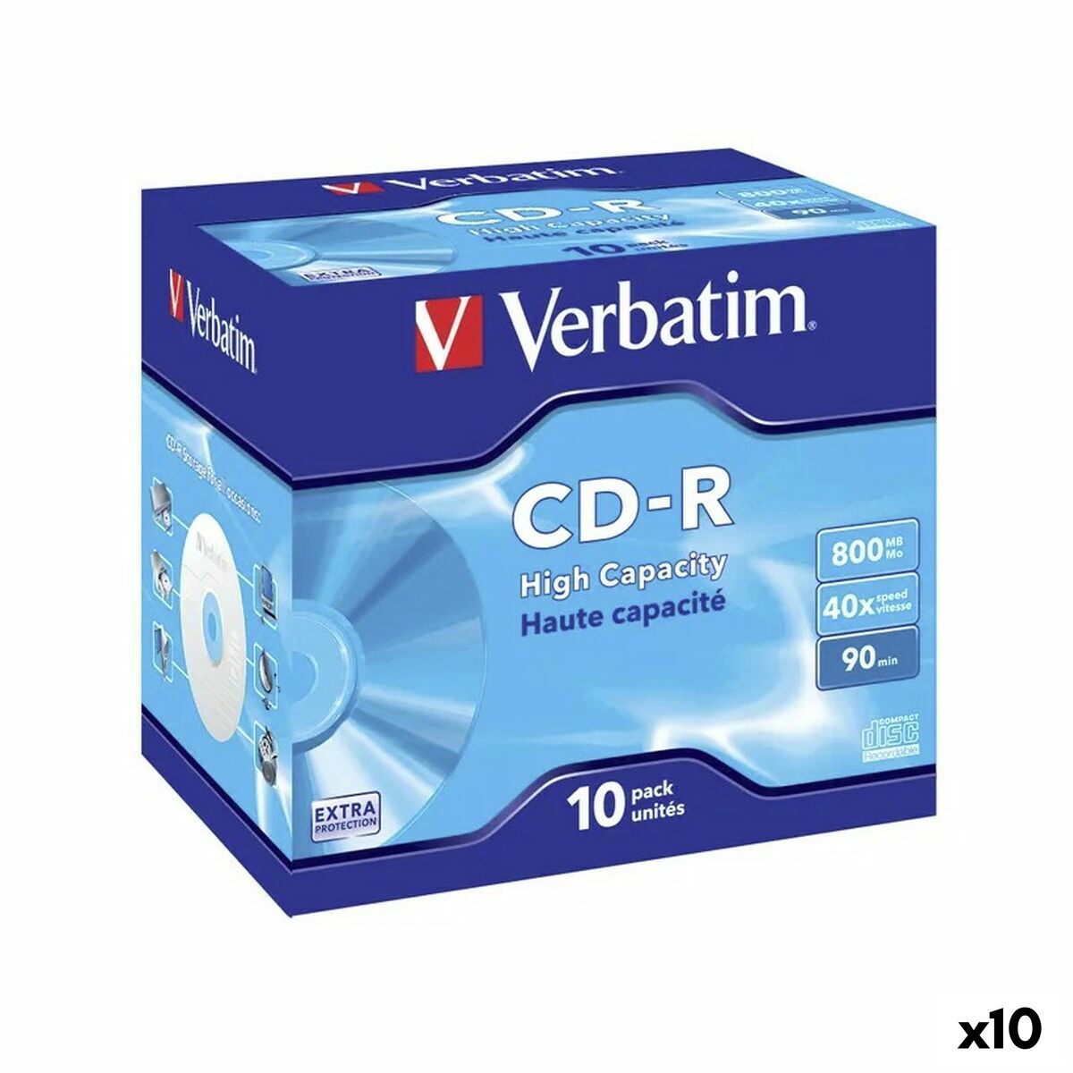 CD-R Verbatim 800 MB 40x (10 Unidades) - Effik Store