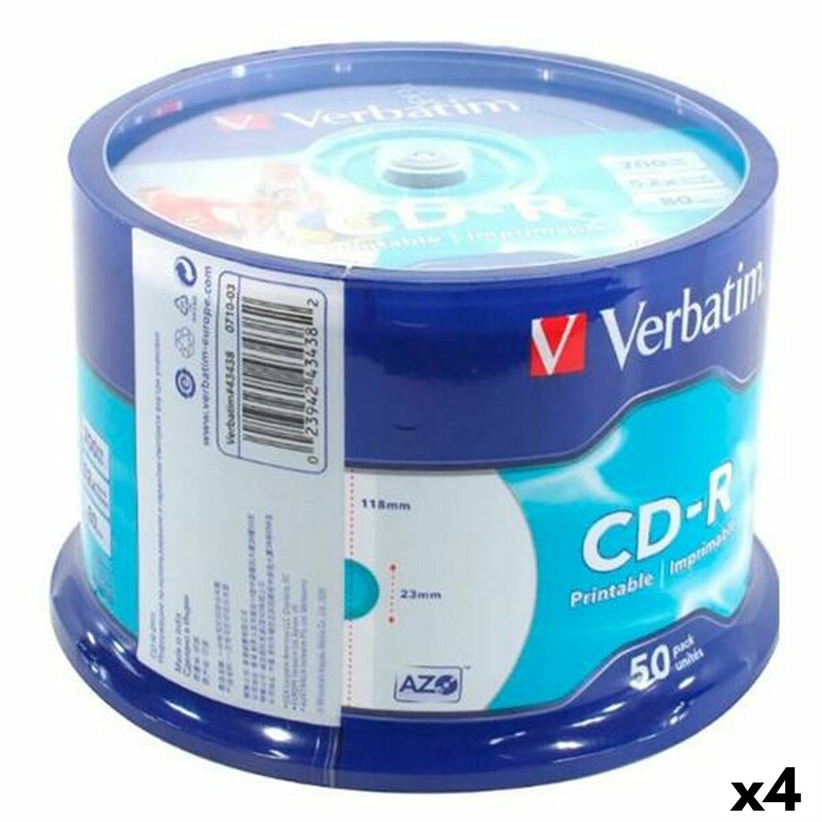 CD-R Verbatim 700 MB 52x (4 Unidades) - Effik Store