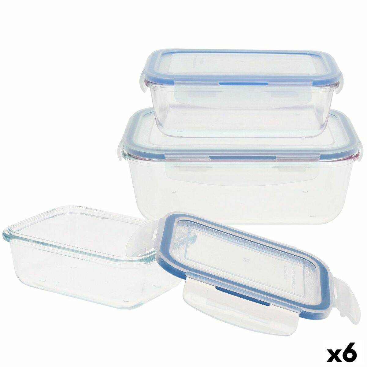 Set de Recipientes de Cocina Herméticos Apilables Max Home 6 Unidades 23 x 7,5 x 17,5 cm - Effik Store