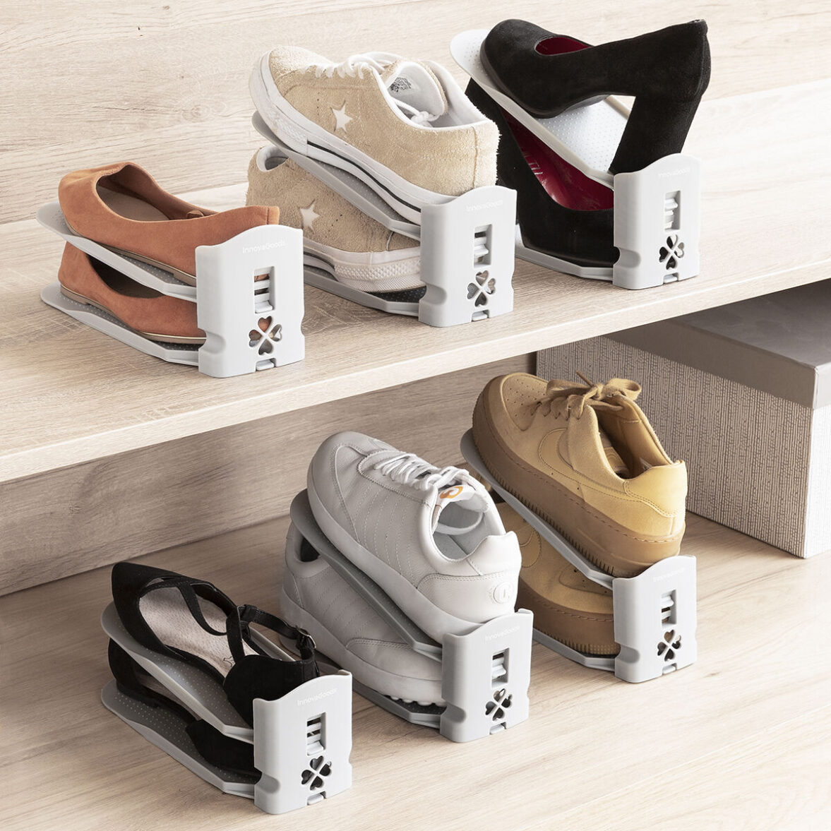 Organizador de Zapatos Regulable Sholzzer InnovaGoods 6 Unidades - Effik Store