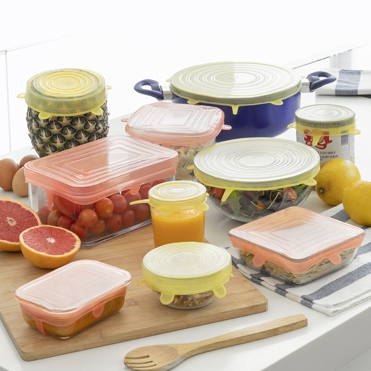 Set de 10 Tapas de Cocina Reutilizables y Ajustables Lilyd InnovaGoods - Effik Store