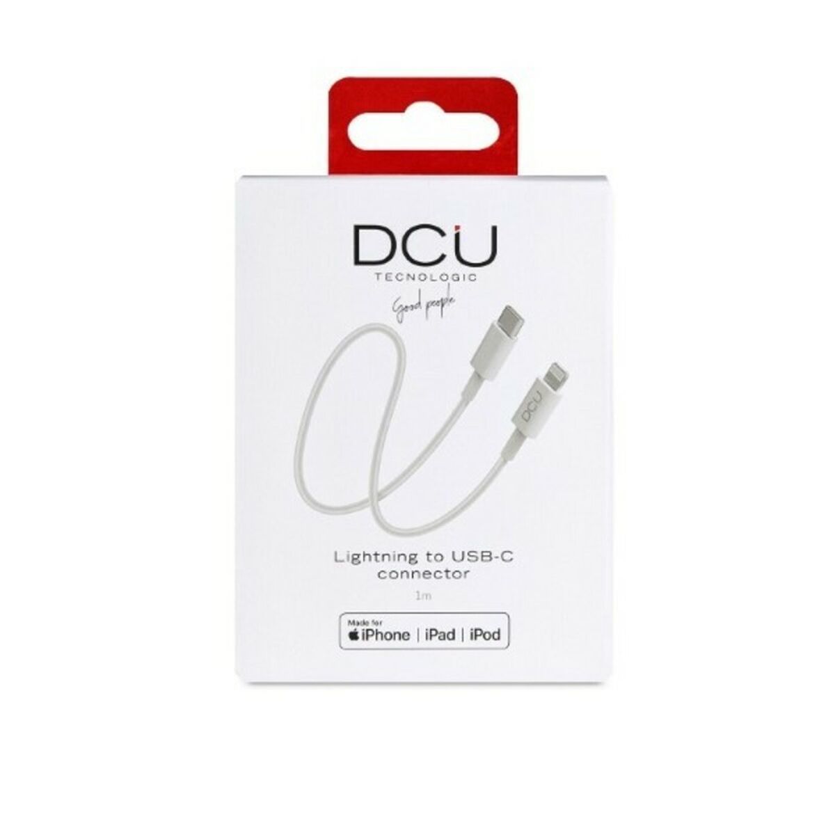 Cable USB-C a Lightning iPhone DCU 1 Blanco 1 m - Effik Store